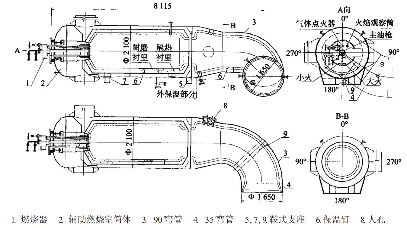 輔助燃燒室結(jié)構(gòu)簡(jiǎn)圖